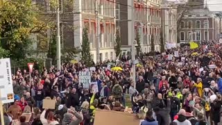Netherlands protest against vaccine passports.