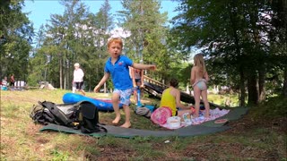 Neat Time Lapse Footage of Family Picnic Outing in the Woods