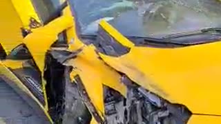Crashed Lamborghini Aventador in Israel