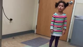 Little girl turns hospital visit into comedy show