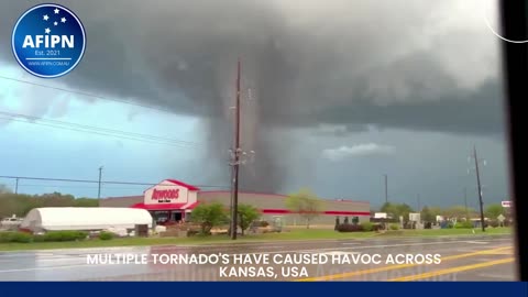 Multiple tornadoes have touched down on Friday afternoon in Kansas, USA