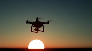 Drone recording a stunning sunset