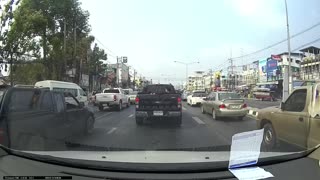 Blind Man Helped Through Heavy Traffic