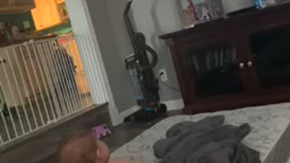 Baby scared of monster
