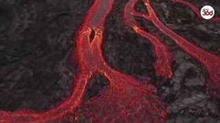 Erupting Iceland Reykjanes volcano drone footage
