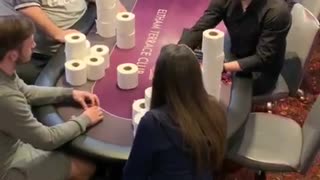 Betting With Toilet Paper at Poker Table