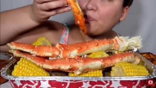 Asmr eating king crab