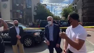 Joe Biden poses with Black Lives Matter protester in Wilmington