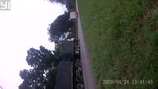 Truck Cuts Off a Car