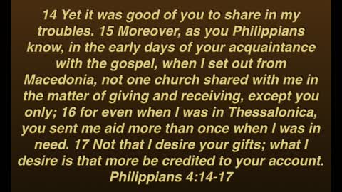 Philippians 4:14-17 PODCAST