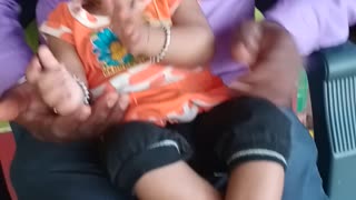 Baby cute playing video