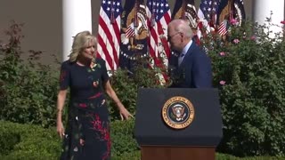 Jill Biden Directs Her Lost & Confused Husband to Get Away from the Podium