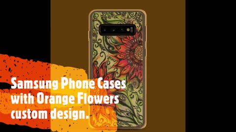 Zen Orange Feathers design applied to a Phone Case for Samsung.