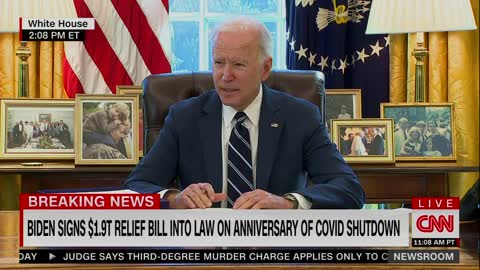 Biden Rushes Out of Room After Signing $2 Trillion Bill, Answers No Questions