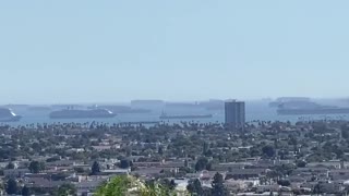 cargo ships stuck to california coast