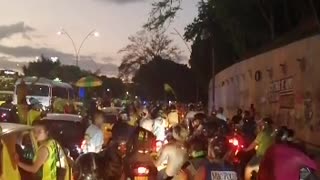 Hinchas del Atlético Bucaramanga generaron aglomeraciones y caos vial