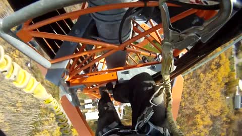 Insane POV footage of worker's tower climb will weaken your knees