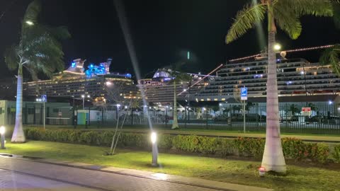 Three Massive Cruise Ships in Aruba port