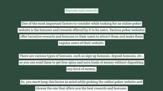 Guide to choose the best online poker site