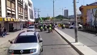 Avance de la manifestación de motos