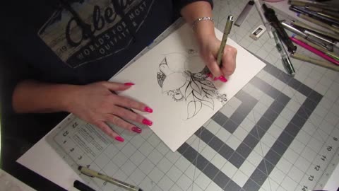 Zen drawing progression video of the 4 Petals Flower (Part B)