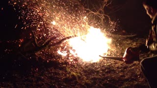 Watch When You Hit Fire With Leaf Blower!