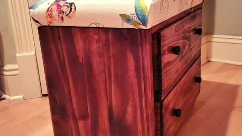 Storage Bench Wine Crate Drawers - Off the Vine Designs