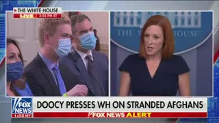 Peter Doocy follows up on Psaki's claim that Americans are not stranded