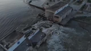 Ukraine - Nova Kakhovka hydro-electric dam on the Dnipro River has been Blown