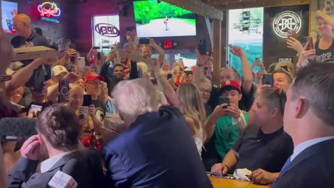 Trump Hands Out Free Pizza To An Excited Crowd #GoRightNews