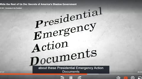PRESIDENTIAL EMERGENCY ACTION DOCUMENTS