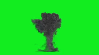 Huge explosion with green background for montage