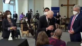 Biden Breaks Social Distancing To Tell Woman To Socially Distance