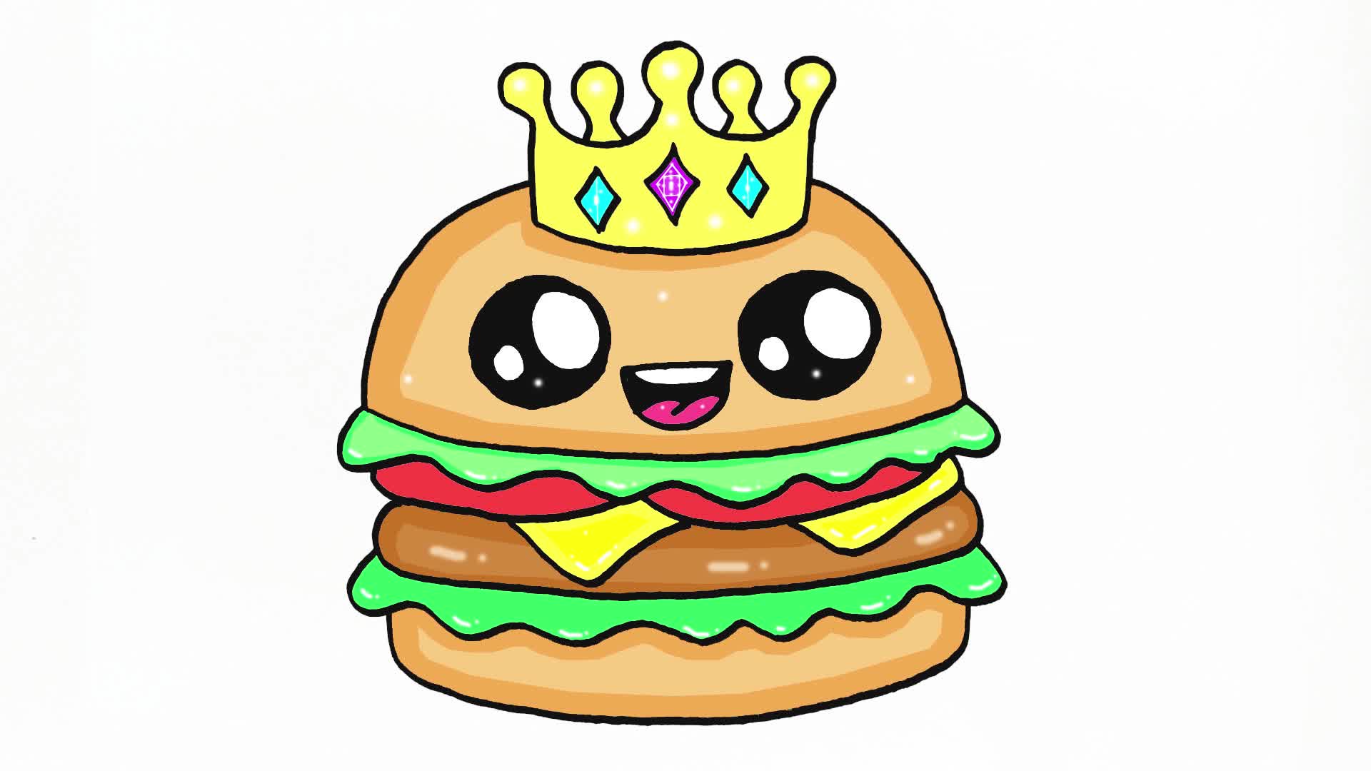How To Draw A Cute Burger Step By Step
