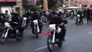 Iranian Police Thugs Fire on Protesters from Motorcycles in Tehran