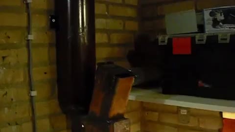 Rocket stove heater (on steroids) installed as heater