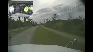 Florida Sheriff gets clipped by a distracted driver while biking