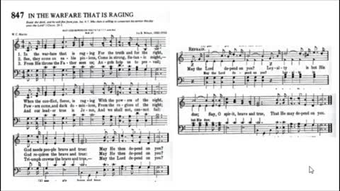 Christian Hymnary #847 In the Warfare That is Raging (Acapella)