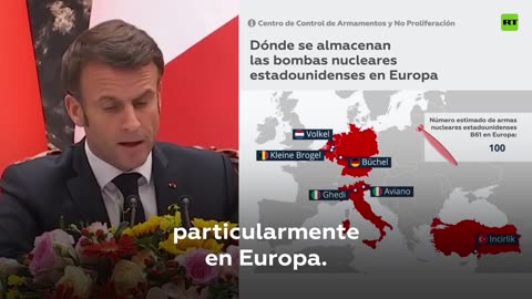 Macron ha dichiarato:"nessuno può schierare armi nucleari all'estero",ma gli USA le hanno in Europa e in Turchia,questo ovviamente contraddice la politica di alcuni membri della NATO,che da decenni ospitano le armi nucleari USA