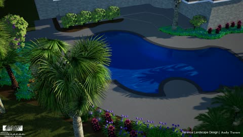 Sawgrass Poolside Tropical Garden Oasis Design by Serenoa Landscape Design in Ponte Vedra Beach