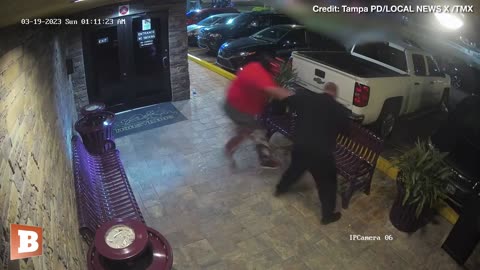 Security Tackles Armed Man Wearing RED DEVIL MASK Trying to Enter Florida Strip Club