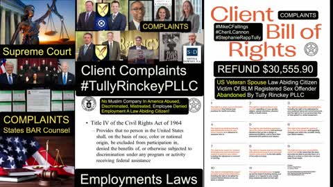 President Trump Please Help Me / Tully Rinckey PLLC / REFUND $30,555.90 / Client Complaints / Greg Kelley Report