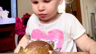 Little Girl Adorably Waits For Chocolate Easter Egg