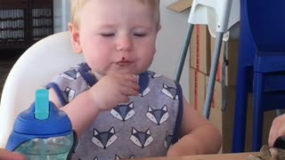 One-Year-Old Tries Vegemite for the First Time