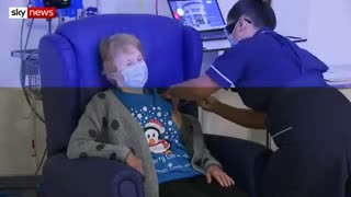 She is the first person in the world to be vaccinated