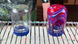 (9) Painting on Mason Jars -Easy Acrylic Pouring