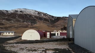 Old whale station in Hvalfjordur Iceland
