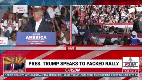 Trump Shoutout to Wendy Rogers at Mesa, AZ Save America Trump Rally 10/9/2022