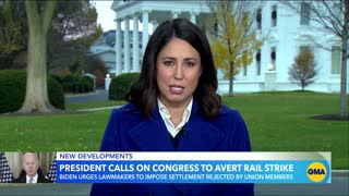 Biden calls on Congress to avert looming rail strike