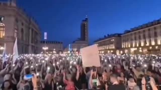 Vaccine passport protest in Italy